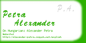 petra alexander business card